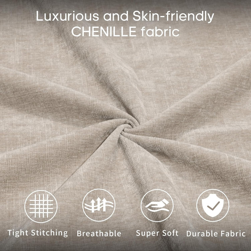 Canapé modulaire réversible avec repose-pieds Boulus, Microfibre / microsuède ivoire