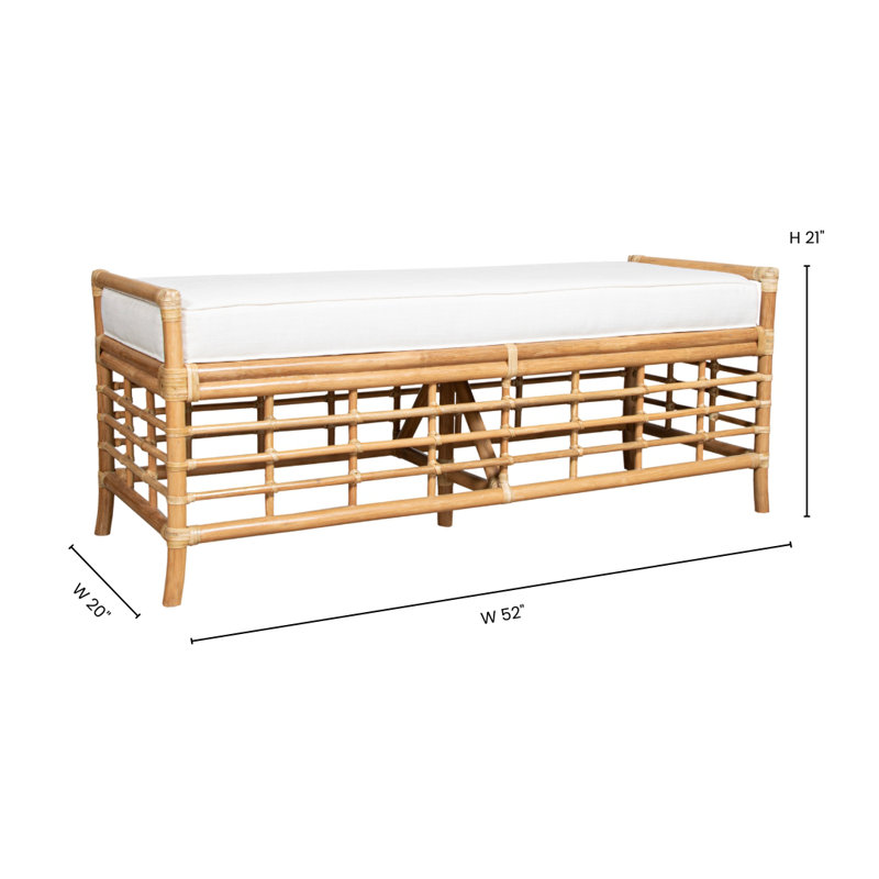 Luna Upholstered Bench, Tan