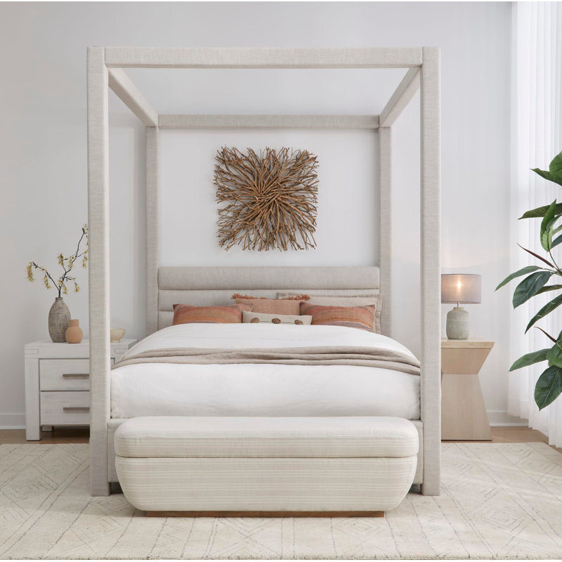Herma Upholstered Canopy Bed, Queen