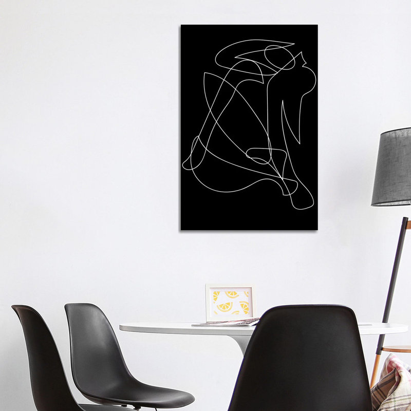 Silhouette déconstruite par Mambo art studio-impression, Toile tendue, Pas de tapis, H 40 po x l 26 po x P 1,5 po