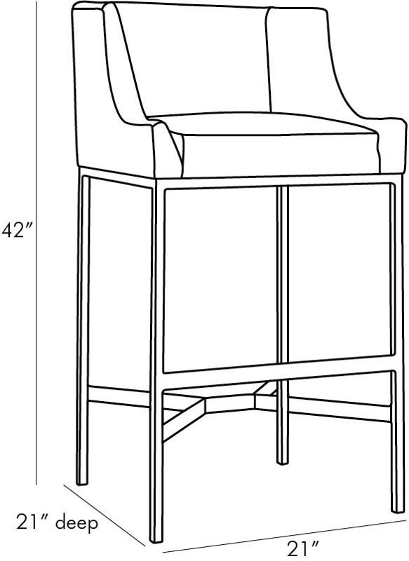 Dalia Upholstered Counter Stool with Metal Frame, Bar Stool (32" Seat Height)