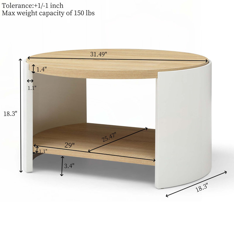 Table basse ronde à 2 niveaux 31,49 po