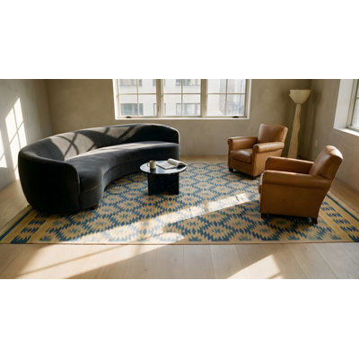 Tapis tribal en coton indien Dhurrie