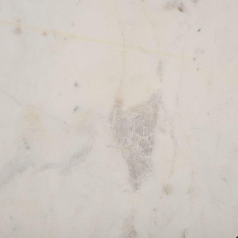 Table basse Evelynn, Laiton, Marbre blanc