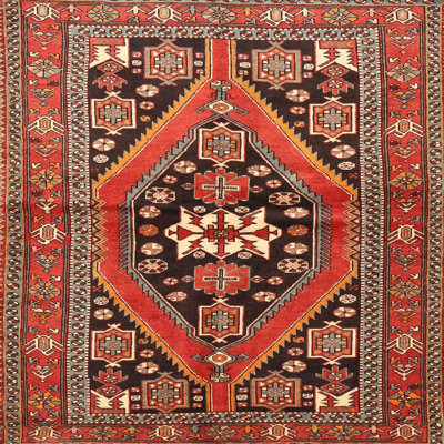 Tapis oriental orange / noir