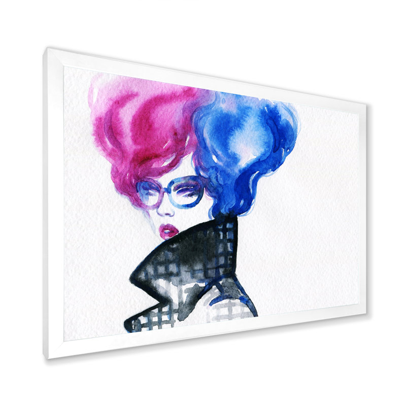«Elegant Fashion Woman II», reproduction sur toile, H 8 po x l 12 po x P 1 po, Toile blanche avec cadre photo