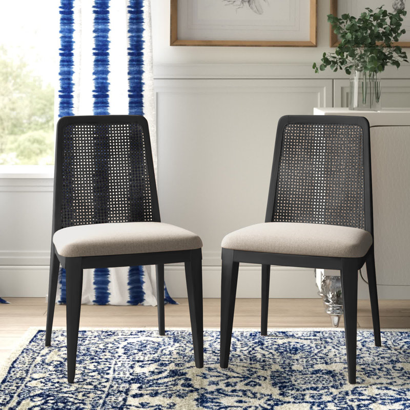 Chaise d'appoint rembourrée en tissu Pennington, Noir