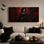 Figurine de squelette gothique en dentelle noire et rouge, toile murale d'Halloween-1294271079