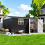 Remise de rangement extérieure en métal l 12 pi x P 10 pi avec fenêtre fixe, structure en acier renforcé et portes verrouillables