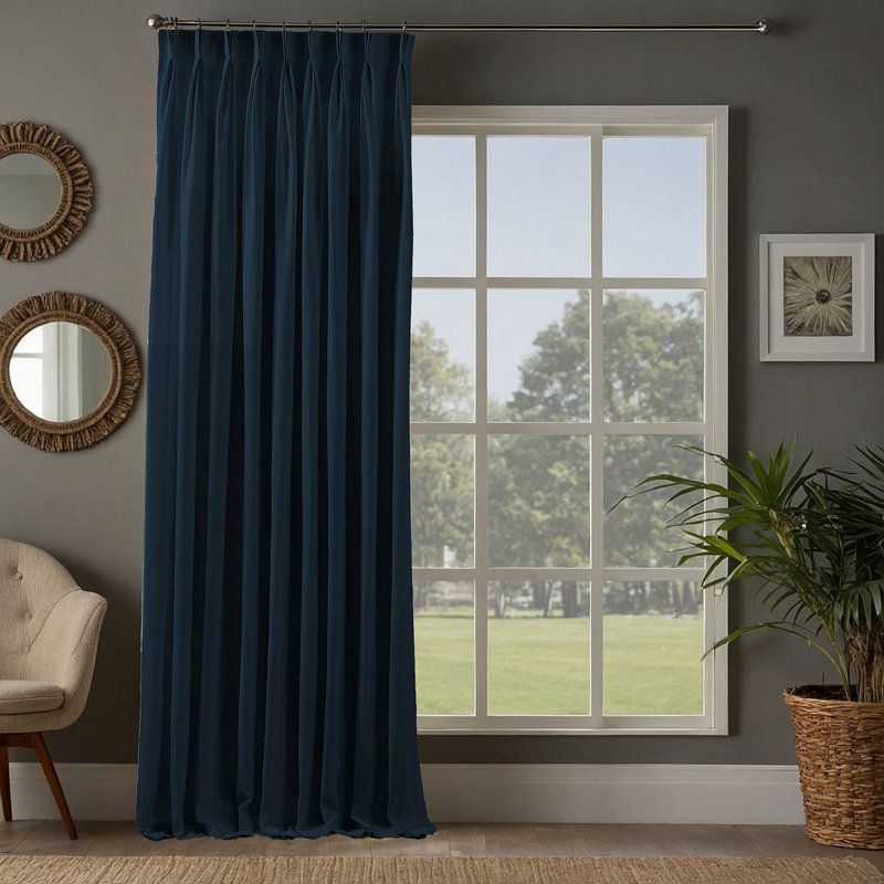 Room Darkening Single Curtain Panel, 65cm Width x 245cm Drop, Royal Blue