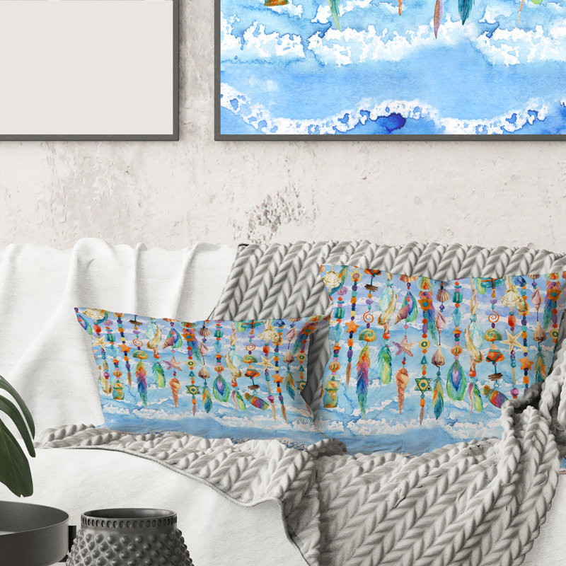 Rectangle,Jewellery Of Sea Shell And Beads - Traditional Printed Throw Pillow