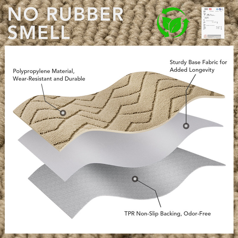 Dirt Trapper Non Slip Backing Washable Door Mat, 35*24, beige