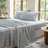100% Washed Cotton Bedding Sheet Set 4 Pieces,1 Fitted Sheet,1 Flat Sheet and 2 Pillowcases,Comfy Textured Sheet Set-119423616-119423617
