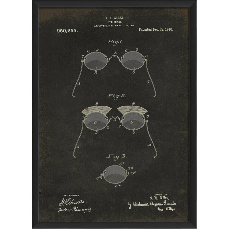 « ae alles eye shade brevet », impression encadrée, Noir