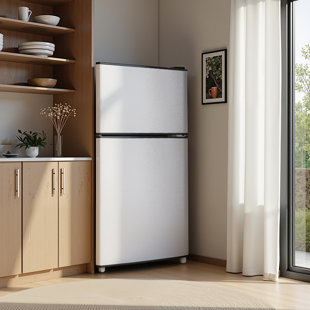 3.5 Cu.ft Mini Fridge With Freezer Mini Fridge With Adjustable Shelves Small Refrigerator With 2-Door For Home, Kitchen, Office And Bedroom