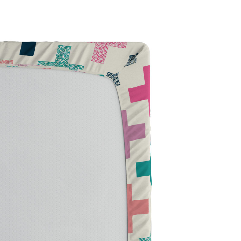 Microfiber Geometric Fitted Sheet, Twin XL Fitted Sheet