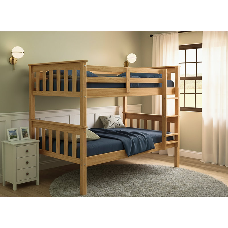 Swifton Solid Wood Twin-Over-Twin Bunk Bed by Harriet Bee, Natural Honey