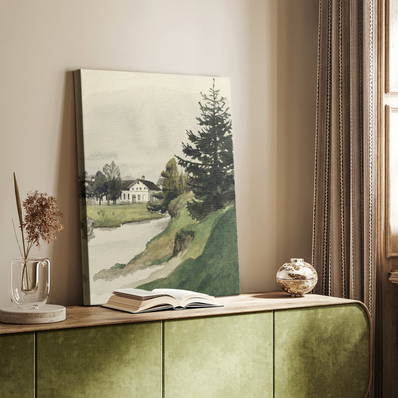 Paysage rétro CCXLIV - galerie Cavas, H 48 po x l 32 po