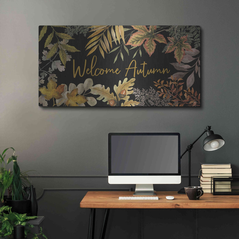 «Welcome Autumn» par Cindy Jacobs, art mural en métal, H 24 po x l 48 po