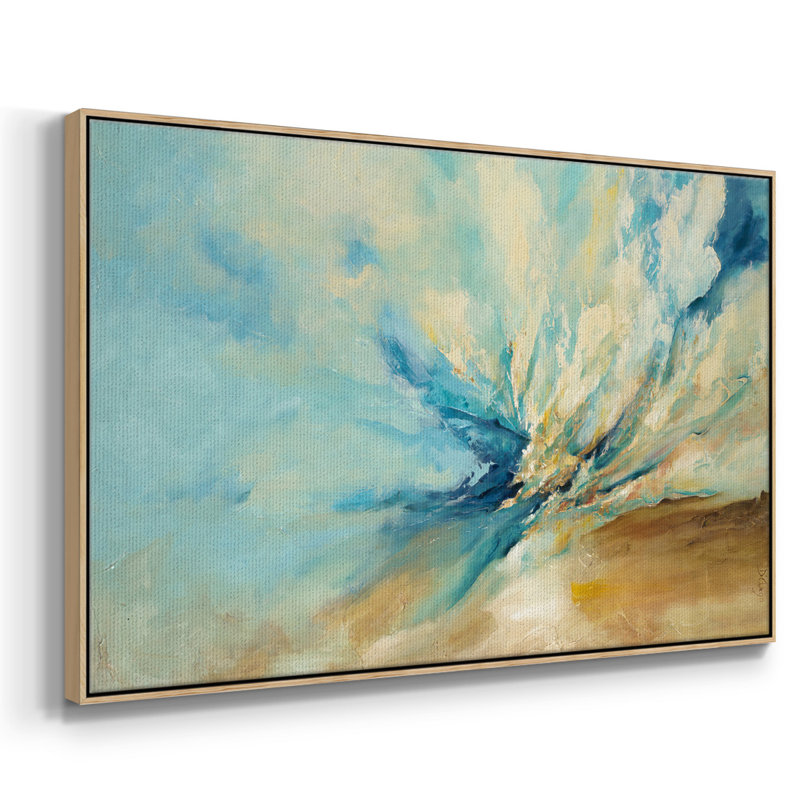Bleu, Toile avec cadre naturel, H 17 po x l 25 po x P 2 po