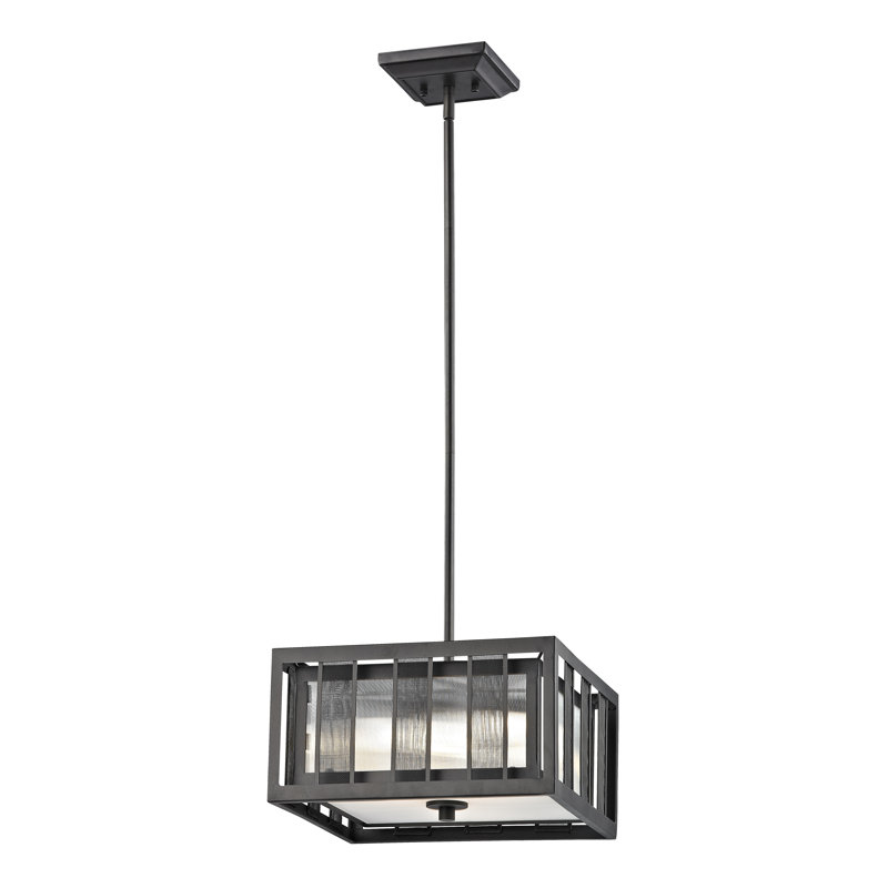 Lustre carré/rectangulaire à 3 lumières ombré Valerii