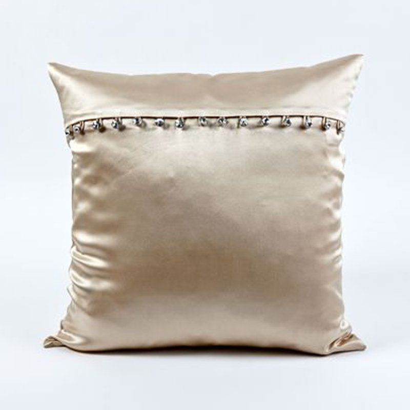 Charmeuse Silk Square Pillow Cover & Insert, Sand