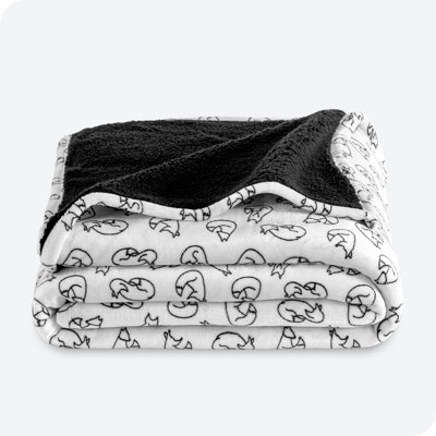Couverture en sherpa imprimé Bare Home - chaude et légère - couverture moelleuse - réversible