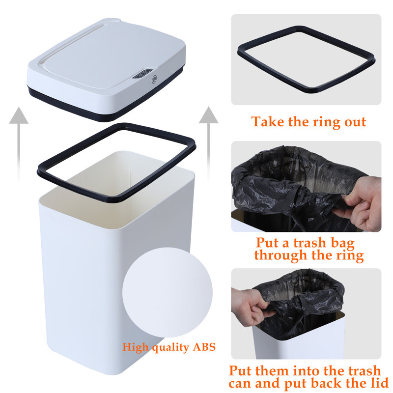 3-Mode 18L Motion Sensor Trash Can (Battery-Powered), 15 Gallons