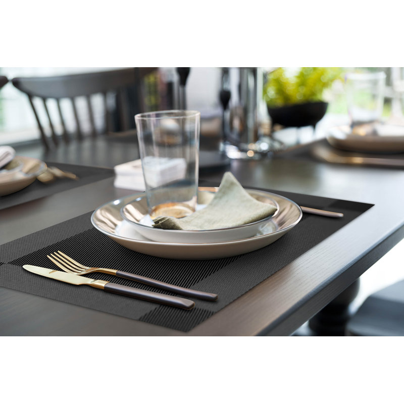 Davinee Polyester Rectangle Placemat, Black