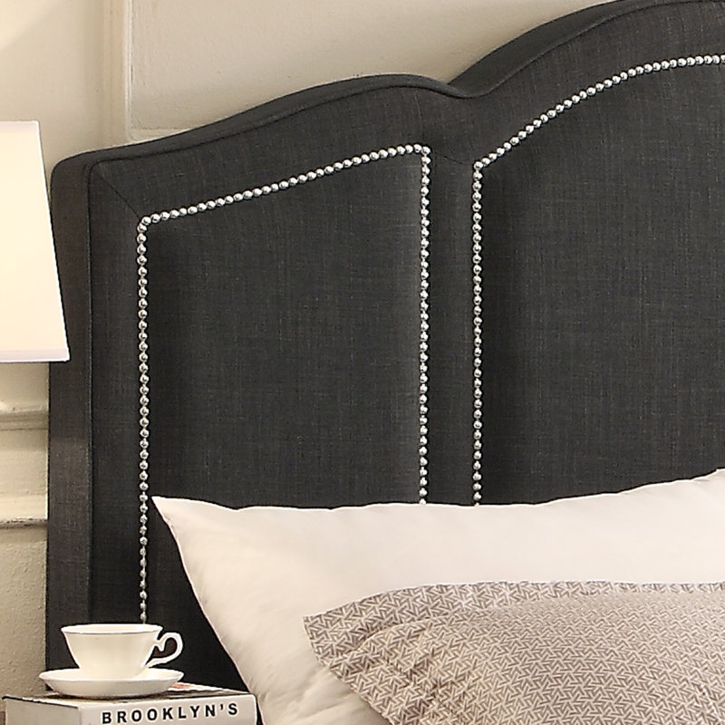 Grand lit tapissier standard Borkowski, Tissu - gris anthracite