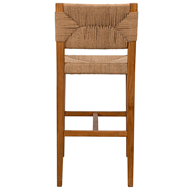 Bran Solid Wood Stool, Dark Natural, Counter Stool (26” Seat Height)