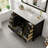 Minnich 42"W X 22"D Espresso Bathroom Vanity With White Carrara Quartz Countertop And Undermount Porcelain Sink