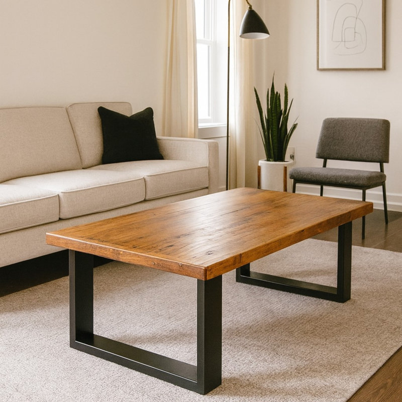 The Straight Plank Timber Revival Coffee Table, 16" H x 42" L x 30" W