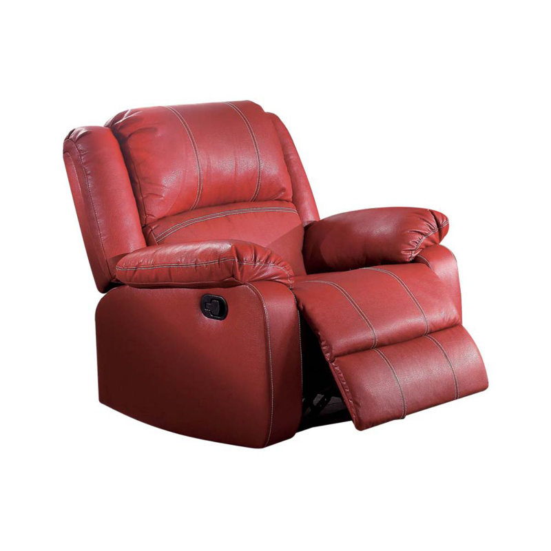 Fauteuil inclinable rembourré motorisé Hagar, Rouge, Manuel