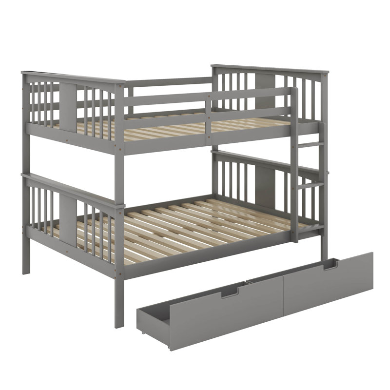 Full Over Full Bunk Bed With Drawers