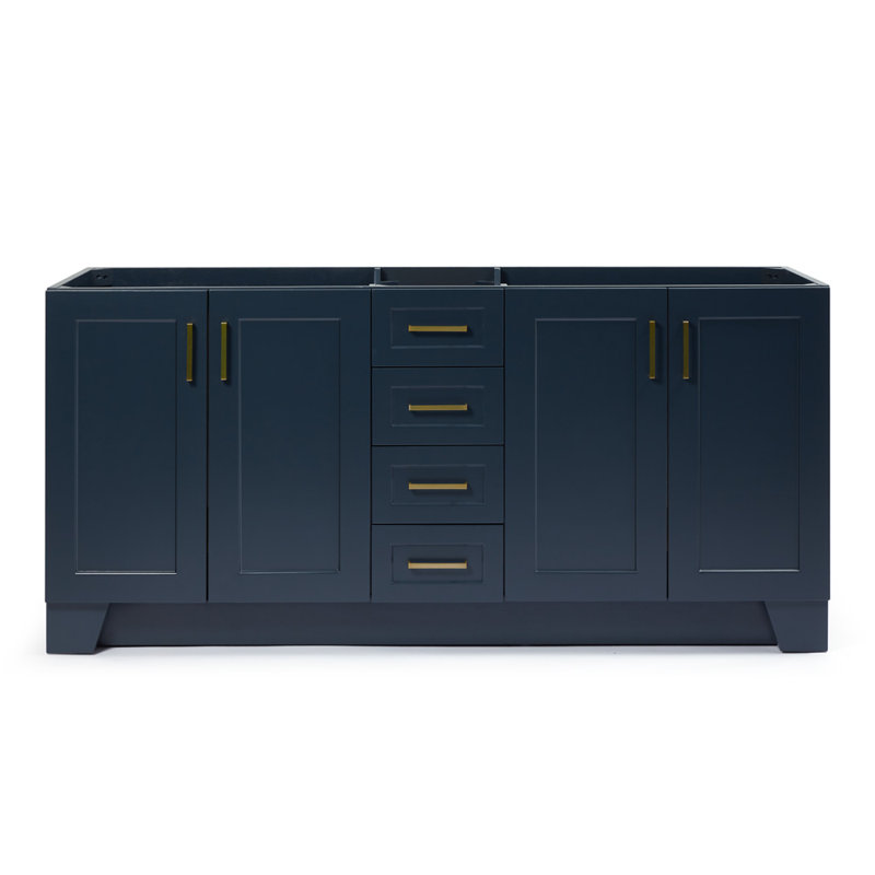 72" Double Bathroom Vanity Base Only, Midnight Blue
