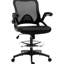 Siège de dessinateur en filet noir, hauteur réglable, confortable, chaise haute rabattable, soutien lombaire, poids maximal de 264 lb,