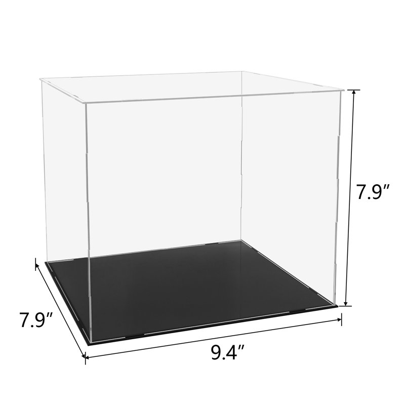 Vitrine en acrylique transparent en plastique UV, H 9,4 po x l 7,8 po x P 7,8 po