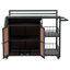 Îlot de cuisine extérieur de 63,5 po avec plateau de table pliable - Chariot de barbecue résistant aux intempéries pour terrasse, station de barbecue dans la cour arrière avec rangement spacieux, brun foncé