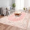 Pink Vintage Rug Machine-Washable Rug Soft Floral Rug