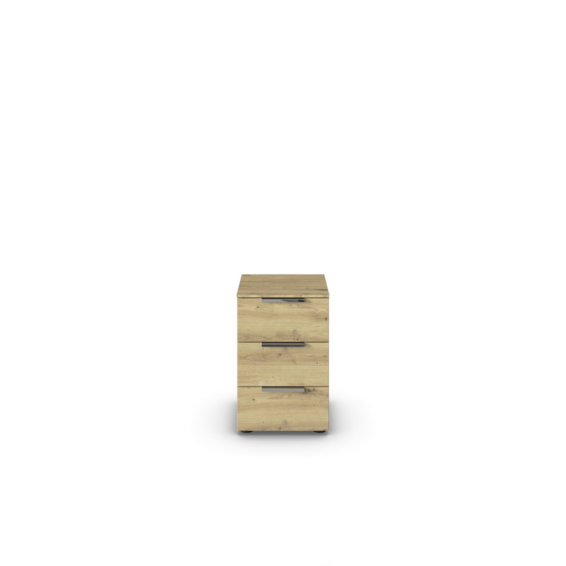 Manufactured Wood Bedside Table, Artisan Oak/Chrome