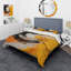 Abstract Yellow and Black Spiral Collage - Ensemble de housse de couette Abstract Collages-101240353