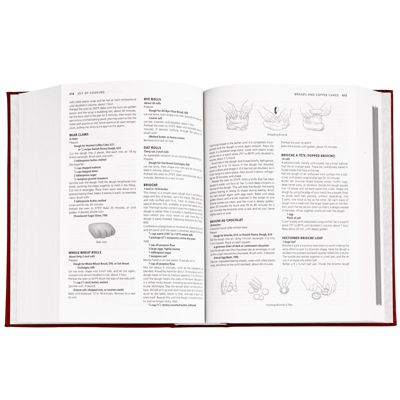 Joy of Cooking Leather Bound Book, Red