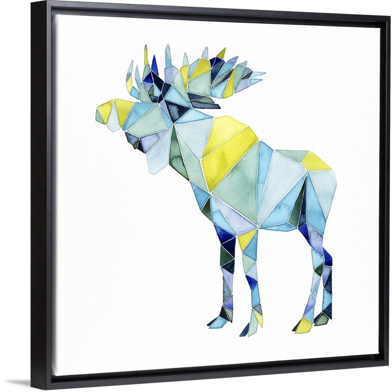 Art sur toile Cartaya Geo Animal III, Cadre flottant noir, H 12 po x l 12 po x P 1,75 po