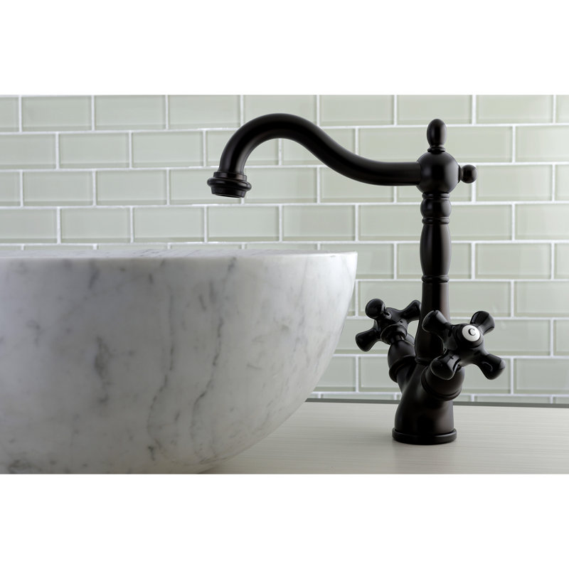 Kingston Brass Duchess Two-Handle 1-or-3 Hole Deck Mount Vessel Faucet, Oil Rubbed Bronze