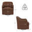 Fauteuil demi-tonneau pivotant en cuir véritable-183125152