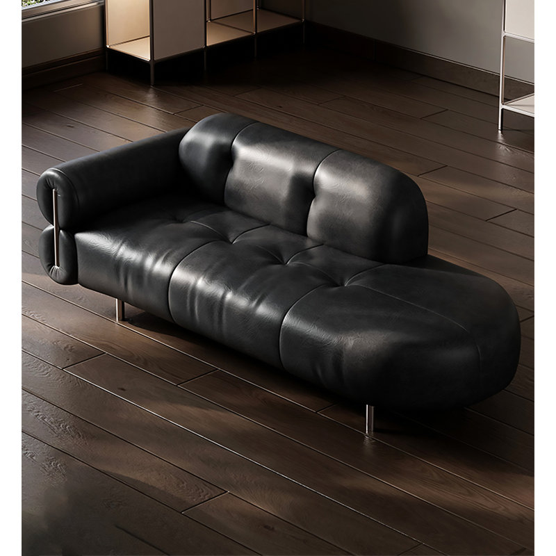 Canapé inclinable en cuir de style simple, Orienté vers la gauche