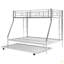 Lit simple sur lit double avec structure en acier robuste, lit superposé avec lit gigogne simple, échelles à deux côtés-1372671589