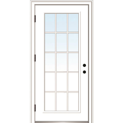 Porte d'entrée interne pré-montée en verre apprêté