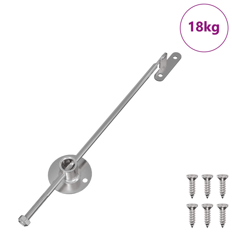 Vidaxl Pull Rod Hinge Silver Metal Hardware Door Gate Cabinet Accessories Home